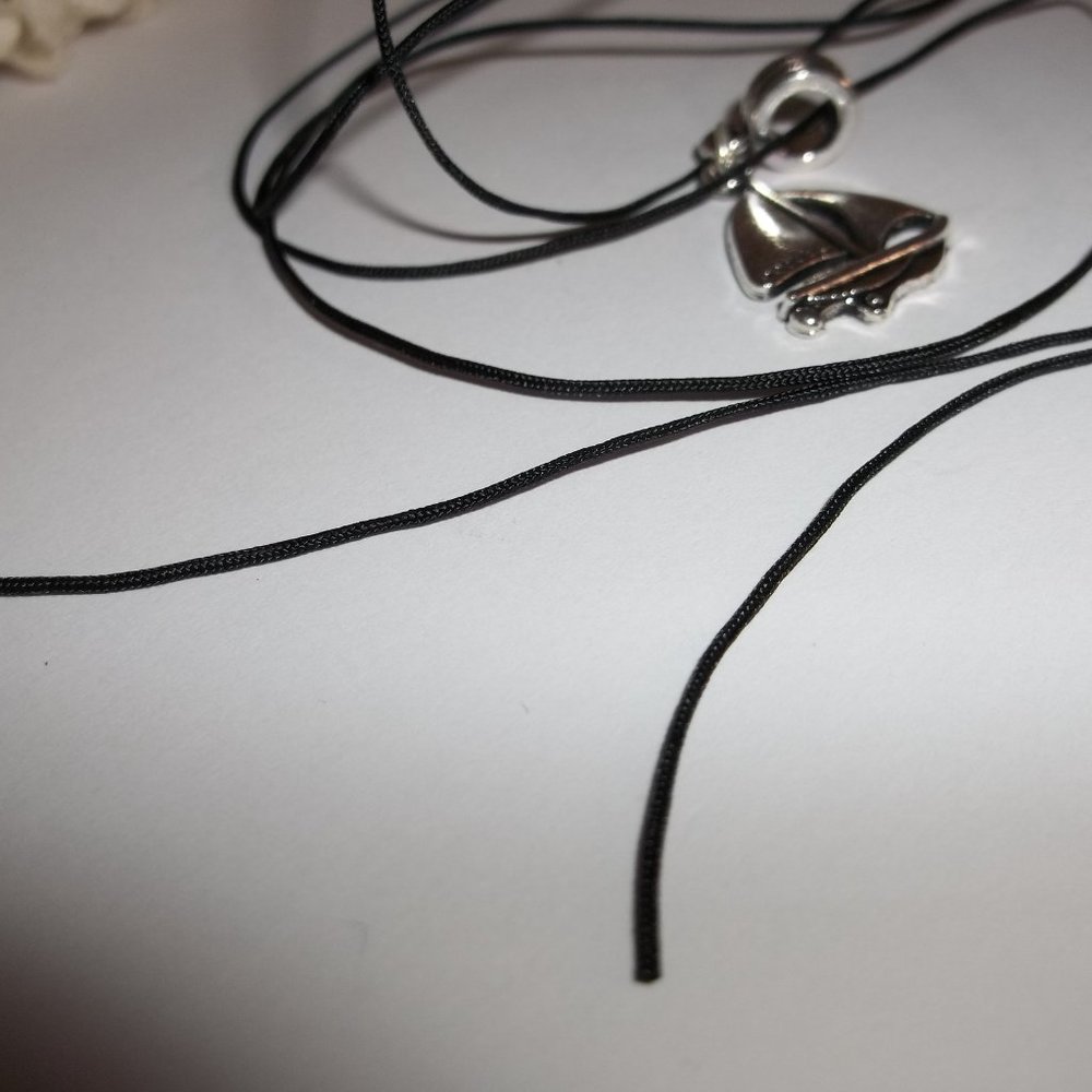 Necklace, Pendant, Boat Necklace, Sailboat Necklace, Silver Boat Necklace 8020 - Picture 6 of 10